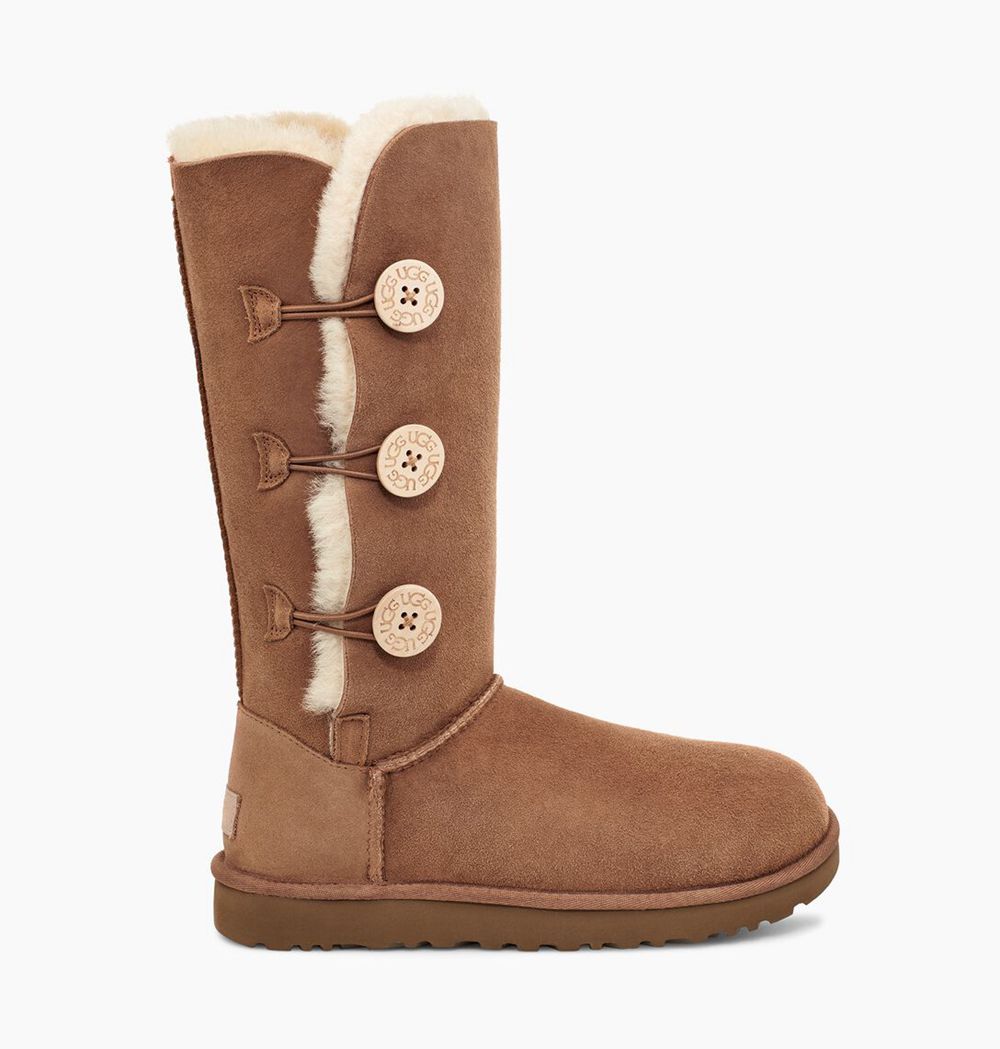 Ugg Tall Boots Canada - Ugg Women's Bailey Button Triplet Brown